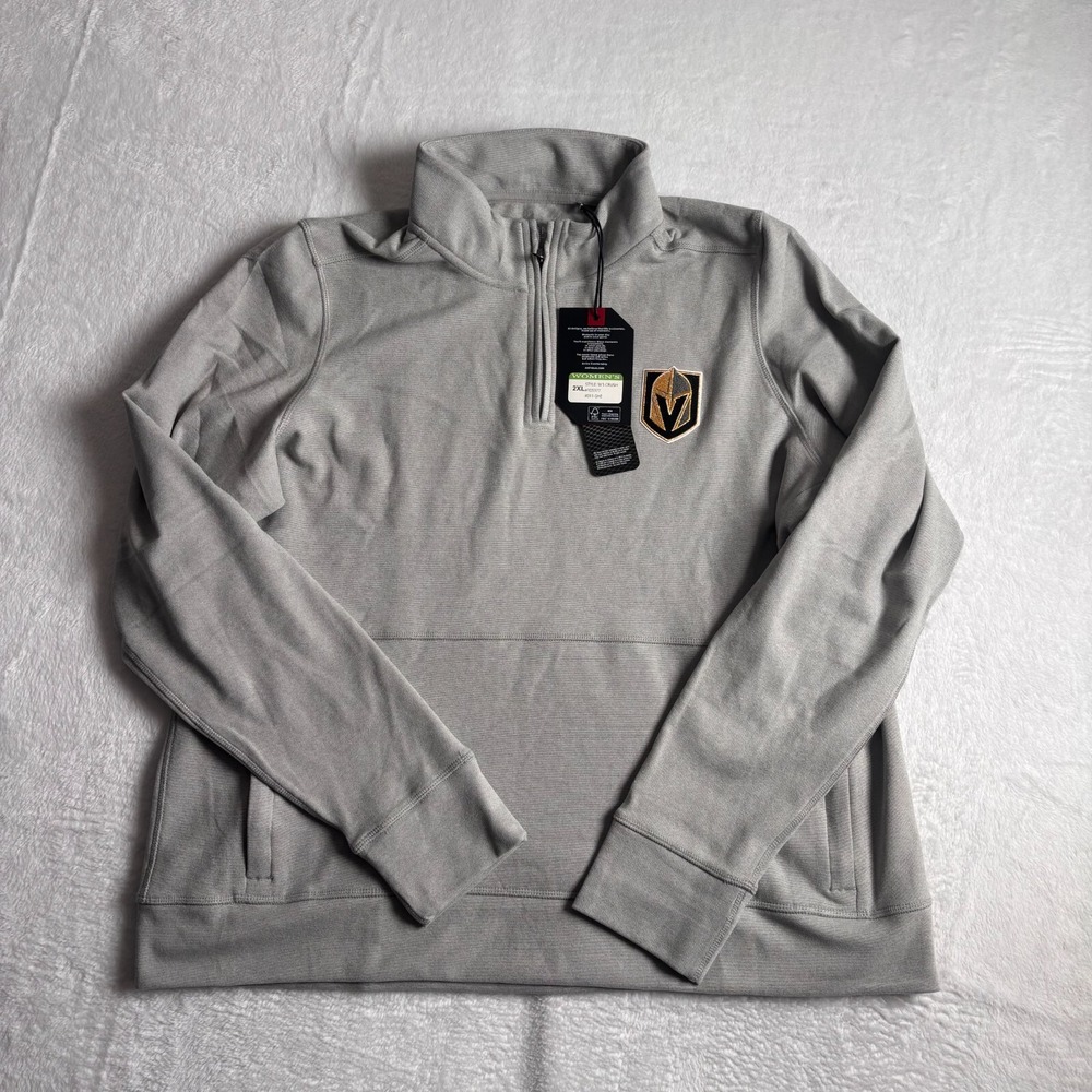 Vegas Golden Knights Jacket Womens 2XL Gray Antigua NHL Hockey Sports 1/4 Zip *